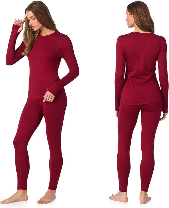 womens fleece lined thermal base layer set – long sleeve shirt & leggings for cold weather – lounge set for women womens fleece lined thermal base layer set – long sleeve shirt & leggings for cold weather – lounge set for women
